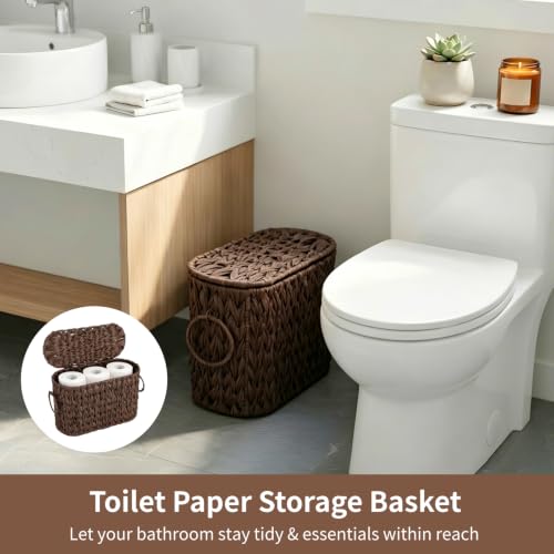 Toilet Paper Storage Basket, 15.7 x 6.5 x 9.8 in Plastic Woven - Image 4
