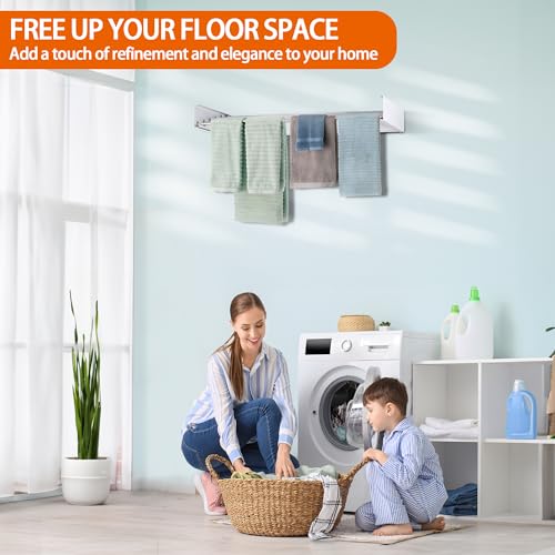 Laundry Drying Rack Wall Mounted Clothes Drying Rack - Image 3