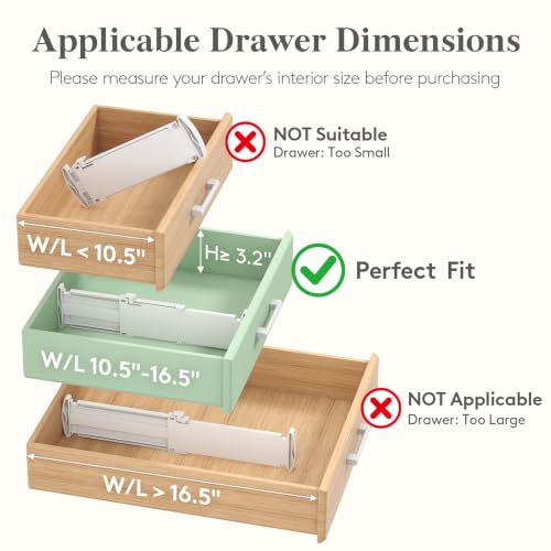 Lifewit 3.2" High Drawer Dividers for Clothes, Adjustable Drawer - Image 4