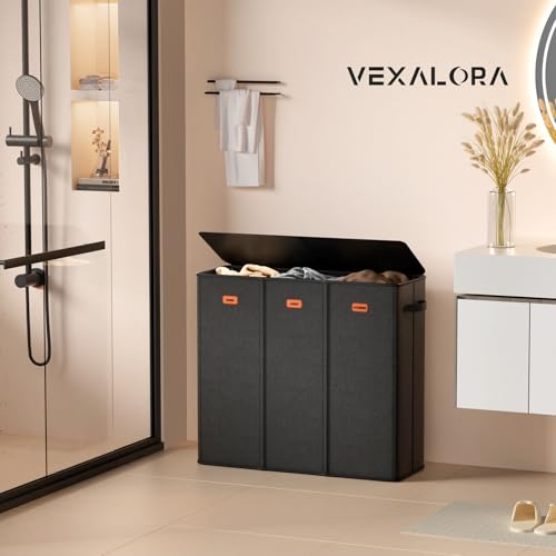 Laundry hamper 3 Section, XL Clothes Hamper with Lid & Inner Bag - Image 3