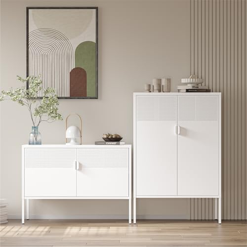 COFaR White Metal Storage Cabinet with Adjustable Shelves - Image 4