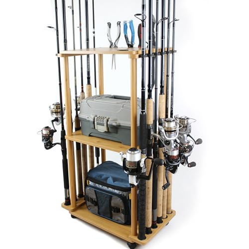 Rush Creek Creations 12-Rod Tackle Cart, Engineered Wood - Image 2