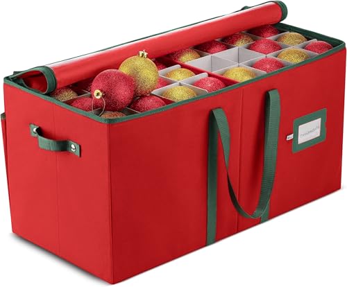 ZOBER Large Christmas Ornament Storage Box - Stores 128 3" - Image 2