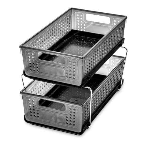 madesmart Two-Tier Under Cabinet Organizer, Sliding Drawer - Image 3