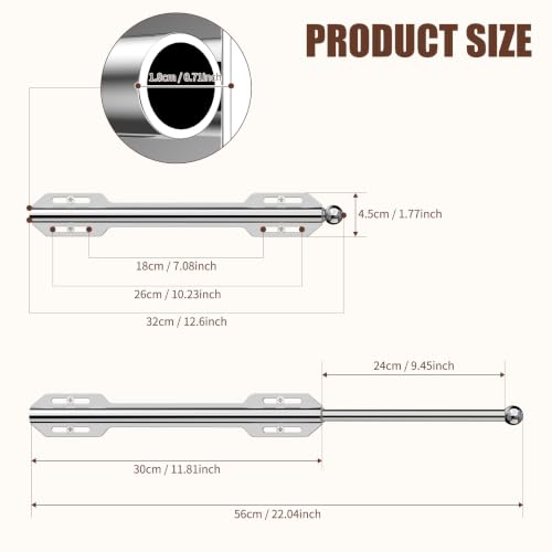 12.6" Pull Out Valet Rod for Closet (Silver, 1 Pack) - Image 3