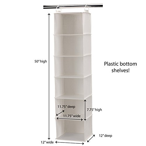 Household Essentials 6‑Shelf Hanging Closet Organizer in Soft - Image 4
