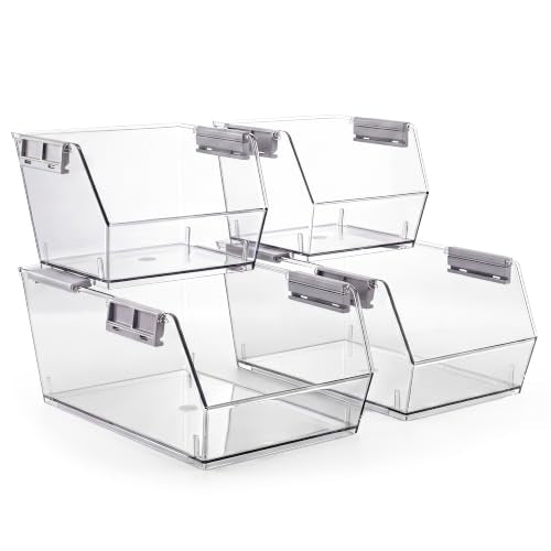 HOMESTEAD Set of 4 Stackable Storage Bins, 2 Large + 2 - Image 2