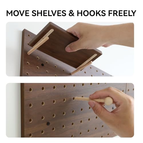 Wooden Pegboard Modular Display Organization Storage Wall Hooks - Image 7