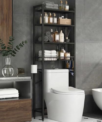 Over the Toilet Storage Rack,4-Tier Adjustable Bathroom - Image 2