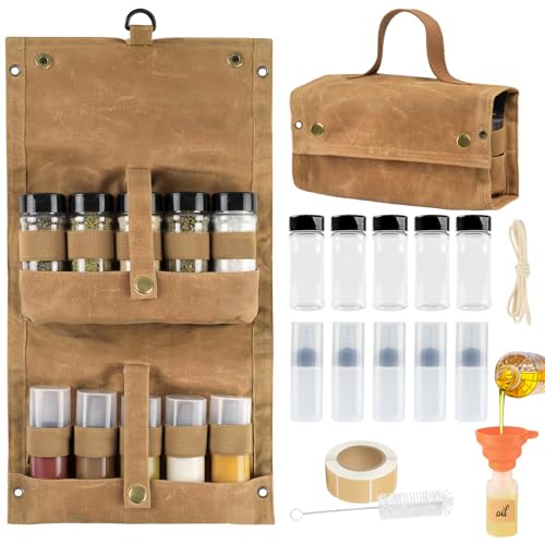 Portable Camping Spice Jars Organizer Kit with Storage Bag - Image 2