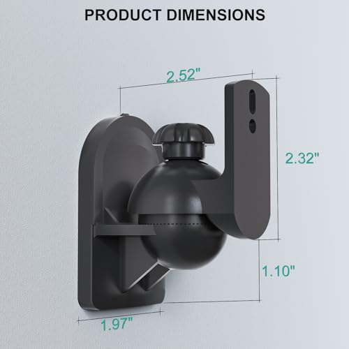 WALI Small Surround Sound Speaker Mount with Adjustable Swivel - Image 4