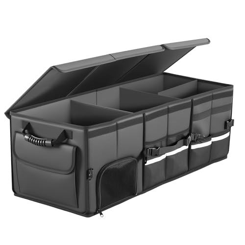 Car Trunk Organizer, 3 Compartment Collapsible Trunk Storage - Image 2