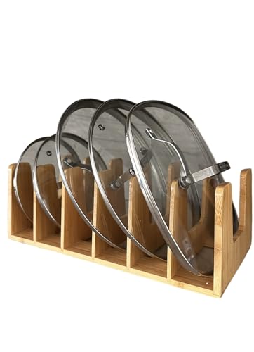 Kitchen Cabinet Organizer - Sturdy Bamboo Pot and Pan Organizer - Image 2