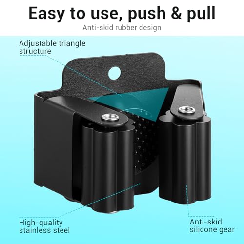 24 PCS Heavy Duty Broom Holder Wall Mount, Stainless Steel Broom - Image 4