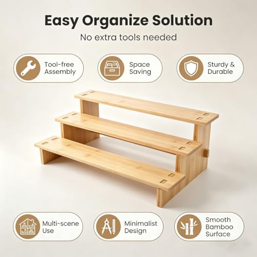 JinDoWin 2 Pack Spice Rack Organizer for Cabinets,Countertop & - Image 7