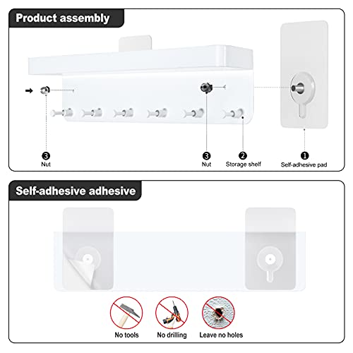 6 Hooks Key Holder for Wall, Mail Organizer Wall Mount with Key - Image 7