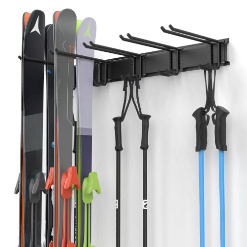 Ski Rack, Wall Mounted Ski Storage Rack, Garage Skis Holder - Image 5