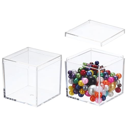 uxcell 2 Pcs Small Acrylic Box with Lid Decorative Storage Box - Image 2