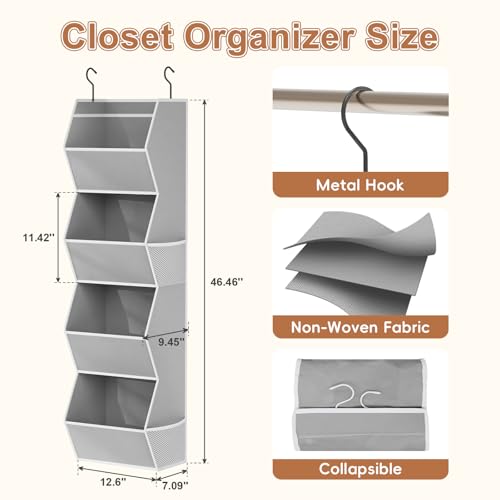 Closet Organizers and Storage Hanging with Mesh Pockets - Image 4