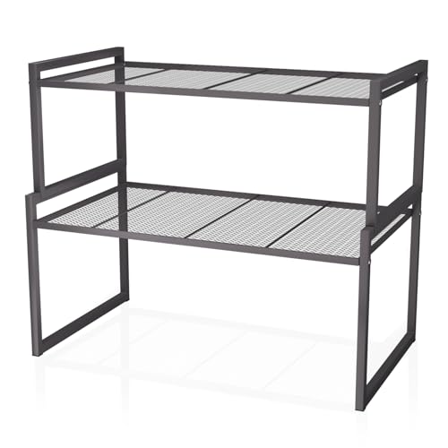Stackable Kitchen Cabinet Organizer Shelves Pantry Rack Set of 2 - Image 2