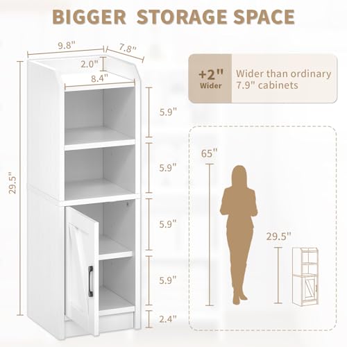 Narrow Bathroom Storage Cabinet with Door & Adjustable Shelf - Image 3