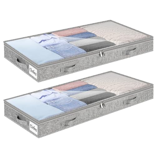 4 Inch Low Profile Under Bed Storage Drawer 2 Pack, Lightweight - Image 2