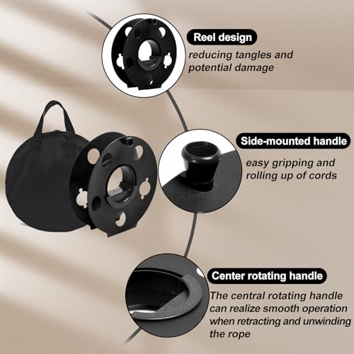 100 ft Cord Storage Reel with Carry Bag and Rotating Handle - Image 4