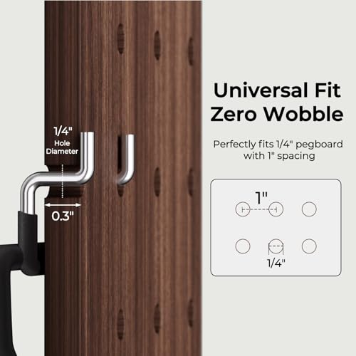 INCLY 10 Pack 1/4" Pegboard Drill Holder Tool Utility Hooks - Image 6