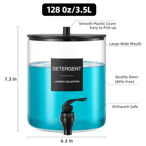 Glass Laundry Detergent Dispenser, 128 oz / 3.5L Fabric - Image 4