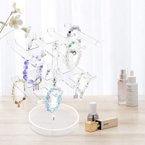Bracelet Holder Organizer, 2 Tier Acrylic Bracelet Display Stand - Image 6