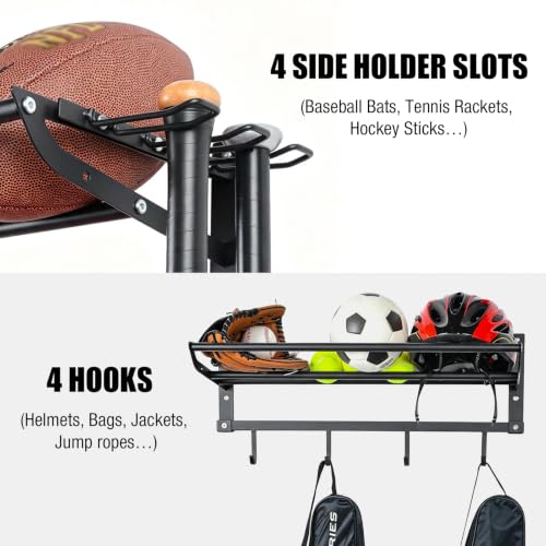 XCSOURCE Sports Equipment Organizer, 3-Tier Wall Mount - Image 6