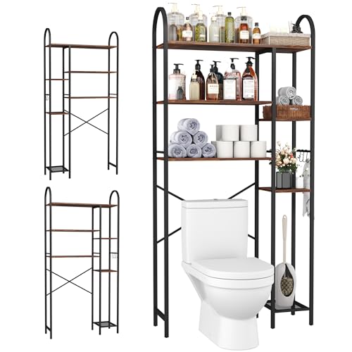 HOMEFORT Over The Toilet Storage with Side Rack, 6-Tier - Image 2