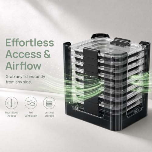 3 PCS Lid Organizer for Rubbermaid Brilliance Snap-On Lids Black - Image 6