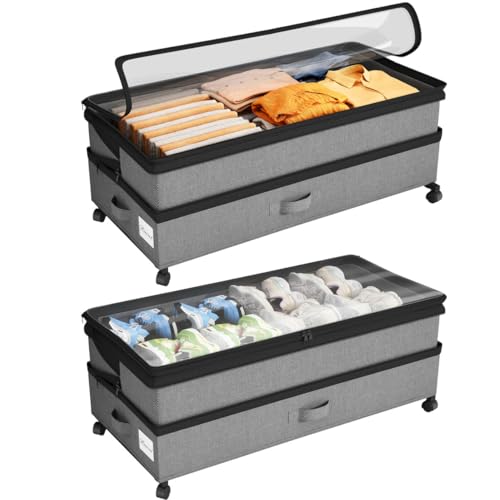 Kitstorack Under Bed Storage with Wheels 2Pack | Home Organization - Image 2