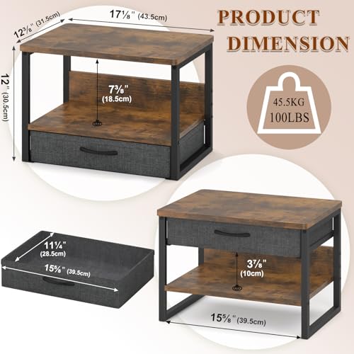 Desktop Printer Stand with Storage Drawer, Printer Riser for Desk - Image 4