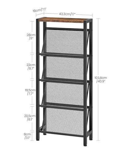 Shoe Rack, 5-Tier Slanted Shoe Rack - Image 4
