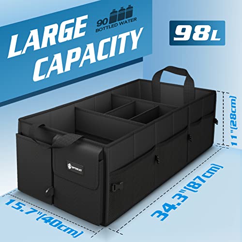 Large Trunk Organizer with Cooler - 98L Collapsible Car Storage - Image 3