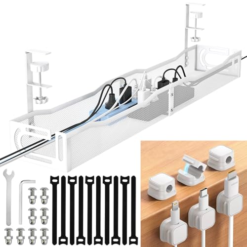 Cable Management Under Desk, 25.3'' No Drill Desk Ca | Cable Managemen - Image 2