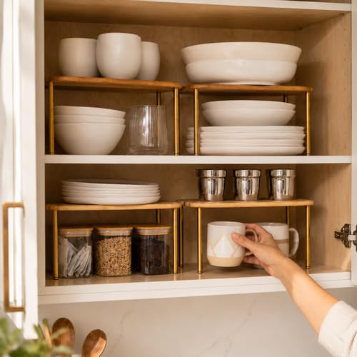 Ibyx Stackable Shelves Organizer for Kitchen, Set of 2 - Image 6