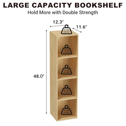 4 Tier Bookshelf, Freestanding Corner Storage Shelve Book Case - Image 4