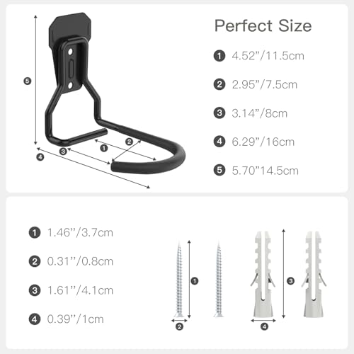 Housolution Bike Wall Mount with Fixed Hook, [4 Pack] Bike - Image 3