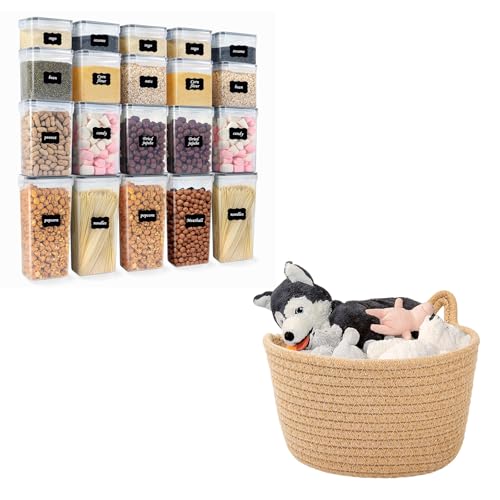 20 Food Storage Containers and Woven Baskets - Image 2