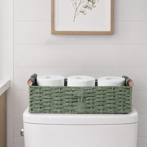 Round Paper Rope Storage Basket Wicker Baskets for Organizing - Image 4