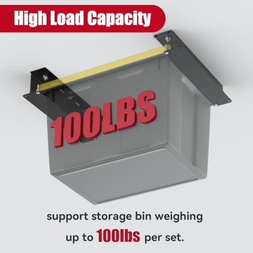 Garage Ceiling Storage Bin Rack Connectable Overhead Tote - Image 5
