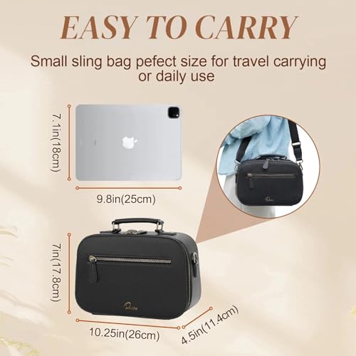 Camera Sling Bag, Waterproof PU Leather Crossbody Camere Bag - Image 4