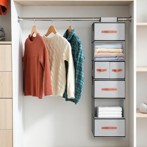 Hanging Closet Organizer 6-Shelf, Upgrade Closet Organizers - Image 3
