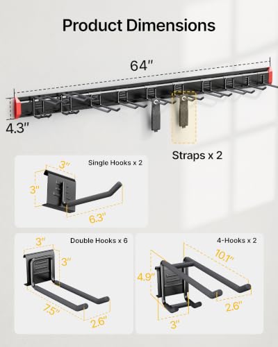 monTEK 64" Garage Tool Organizer Wall Mount, 625 LBS Heavy - Image 4