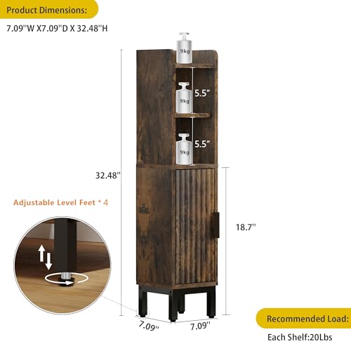 FerniTry Small Bathroom Storage Cabinet, Corner Floor - Image 3