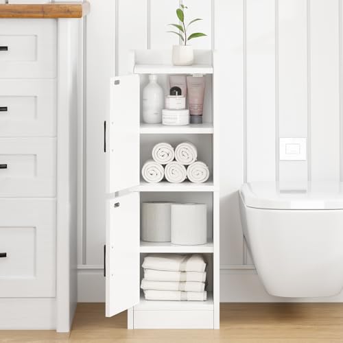 Narrow Bathroom Storage Cabinet with 2 Doors and Shelves, 9.8" W - Image 8