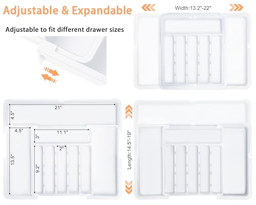 Spaclear Large Silverware Drawer Organizer Expandable Kitchen - Image 3